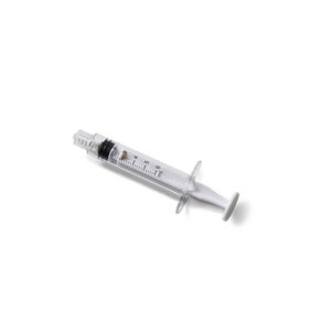 High-Pressure Polycarbonate Medication Syringe with Fixed Male Luer Lock Fitting, 3 mL, White, Sterile